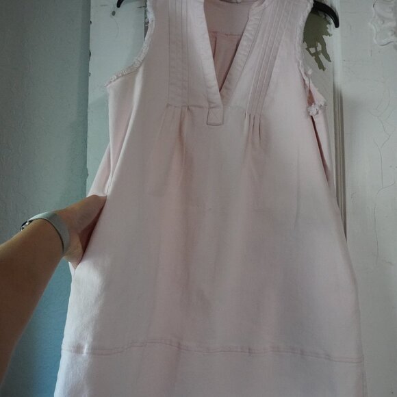 Sugar Lips Sleeveless Denim Babydoll Mini Dress Light Pink - Picture 8 of 8